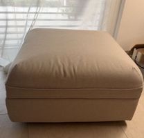 Polsterhocker beige/grau quadratisch