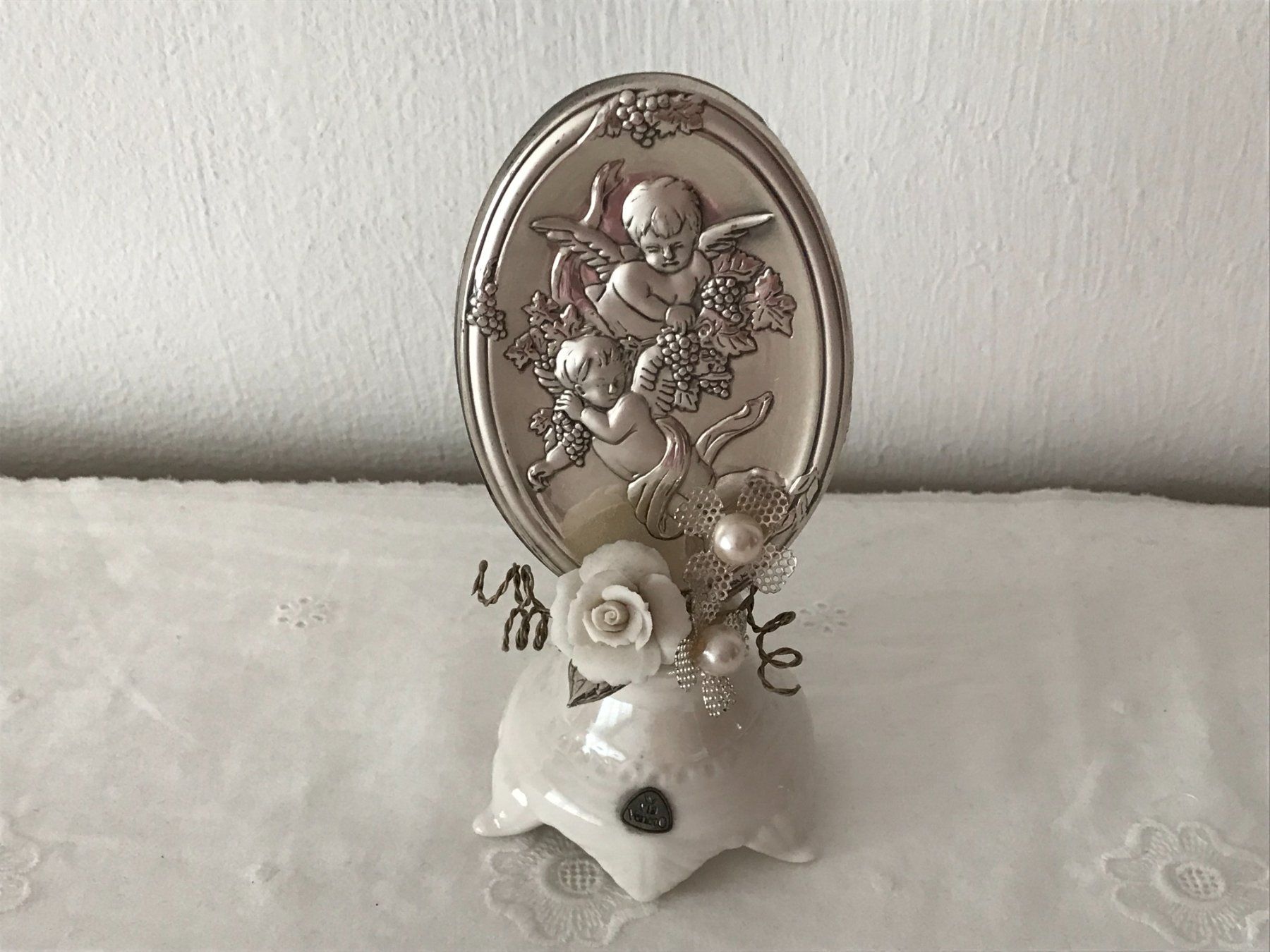 Statuette: Schöne Engel Dekoration silber – Usato da Siebnen venduto da Floki3