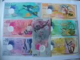 Malediven Banknoten Set verschiedene Nennwerte unzirkuliert