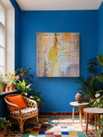 Acrylgemälde auf Leinwand,70x70 cm, beige-gold-rosa Unikat
