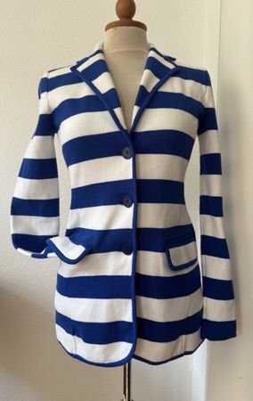 Veste RALPH LAUREN rayée bleue et blanche, taille XS