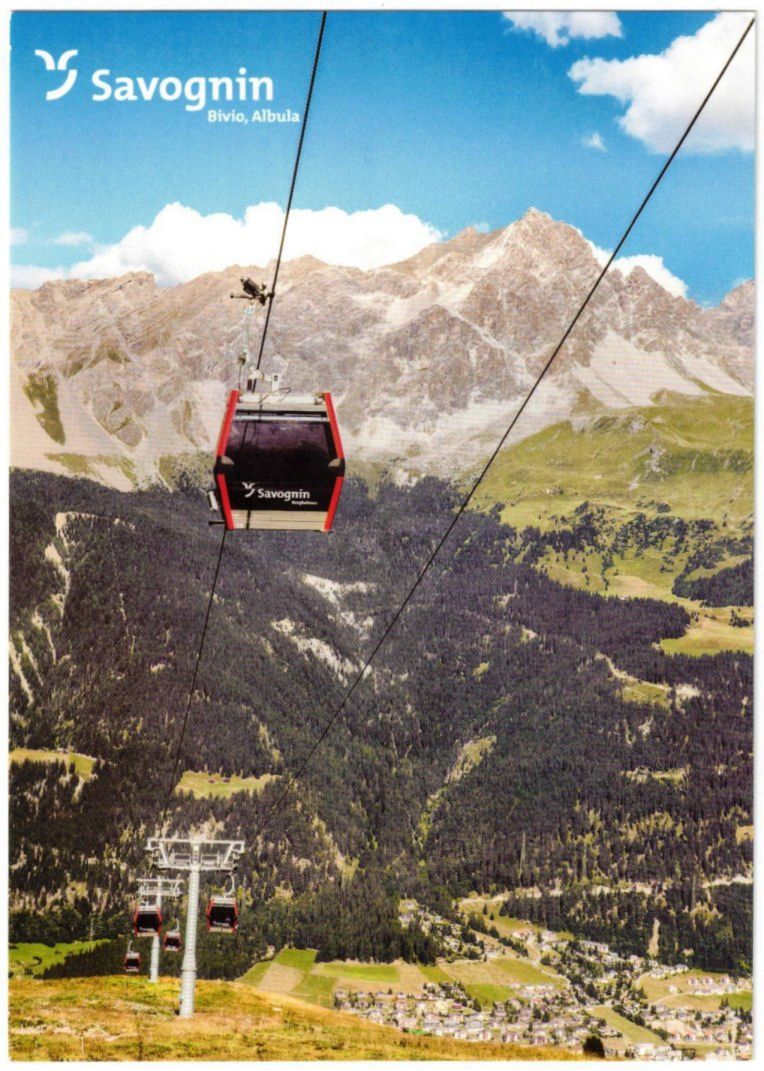 Cartoline postali: Savognin - Gondelbahn Tigignas--Somtgant – Usato da Binningen venduto da Mountainrider