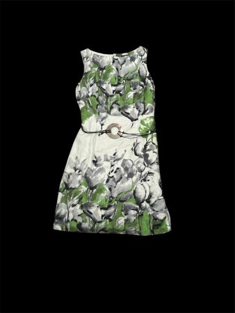Daniel Hechter Seidenkleid Grün/Grau (F 38)