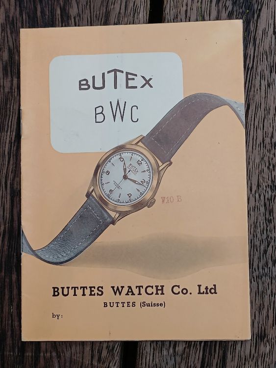 Alter Uhren Prospekt BUTEX BWC Buttes Watch Co. Buttes