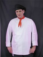 Kochbluse im Pullover Design - schliessbar mit 1 Knopf Gr.M