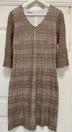 Spitzenkleid mit 3/4-Ärmeln von Gerry Weber, schlamm, Gr. M