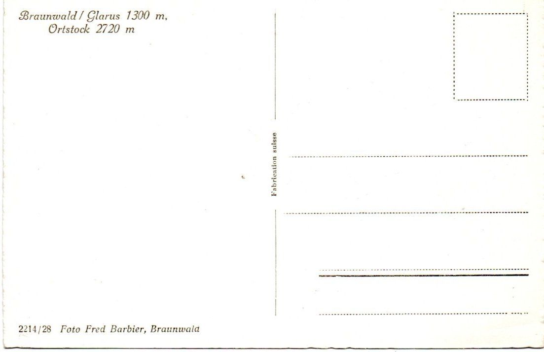 Cartoline postali: AK BRAUNWALD ORTSTOCK SCHNEE – Usato da Greifensee venduto da scharmant 1