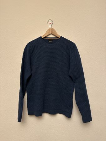 Herrenpullover Massimo Dutti blau strukturiert