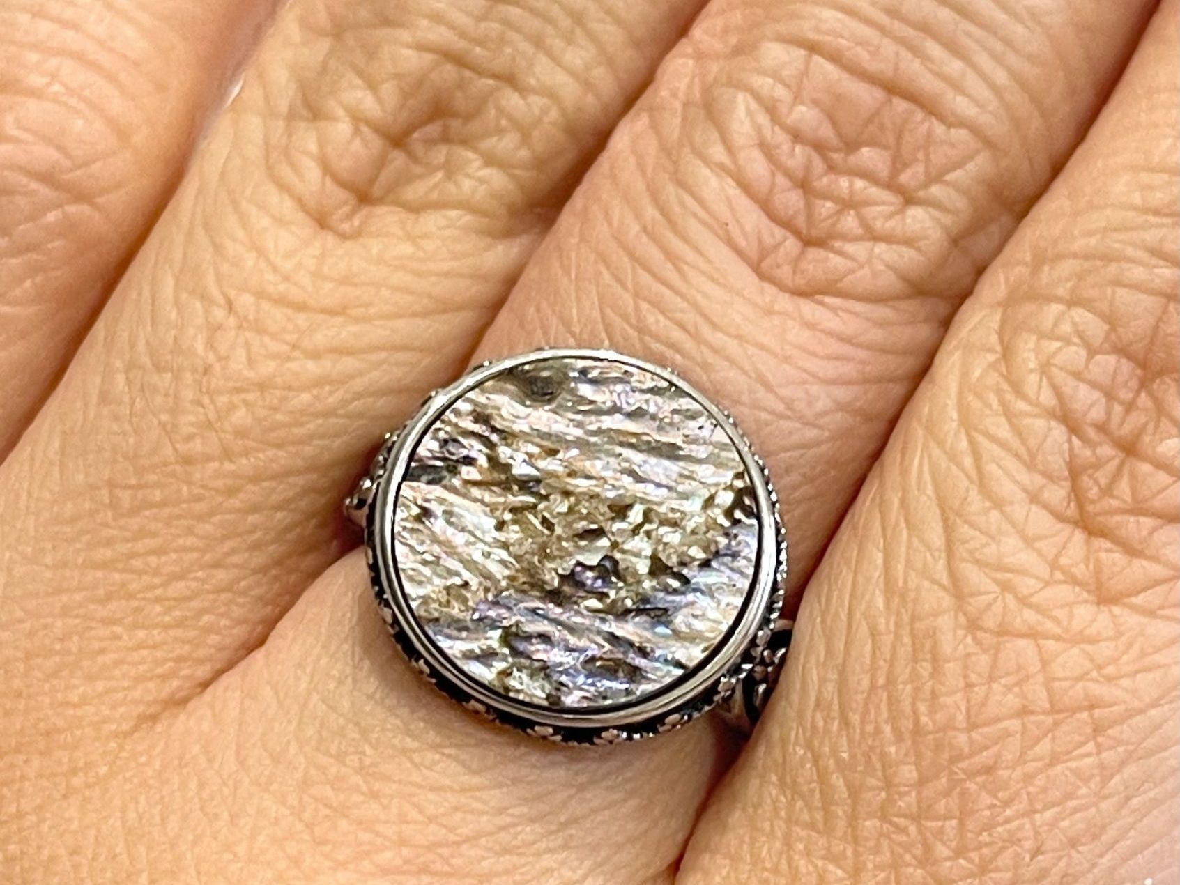 Anelli: 100 % echter Perlmutt-Ring – Vintage-Edelsteinring – Nuovo e nell'imballaggio originale da Schiers venduto da sisikristall