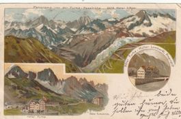 AK  Litho  Furka Pass; Hotel Furka Pension Furkablick 1902