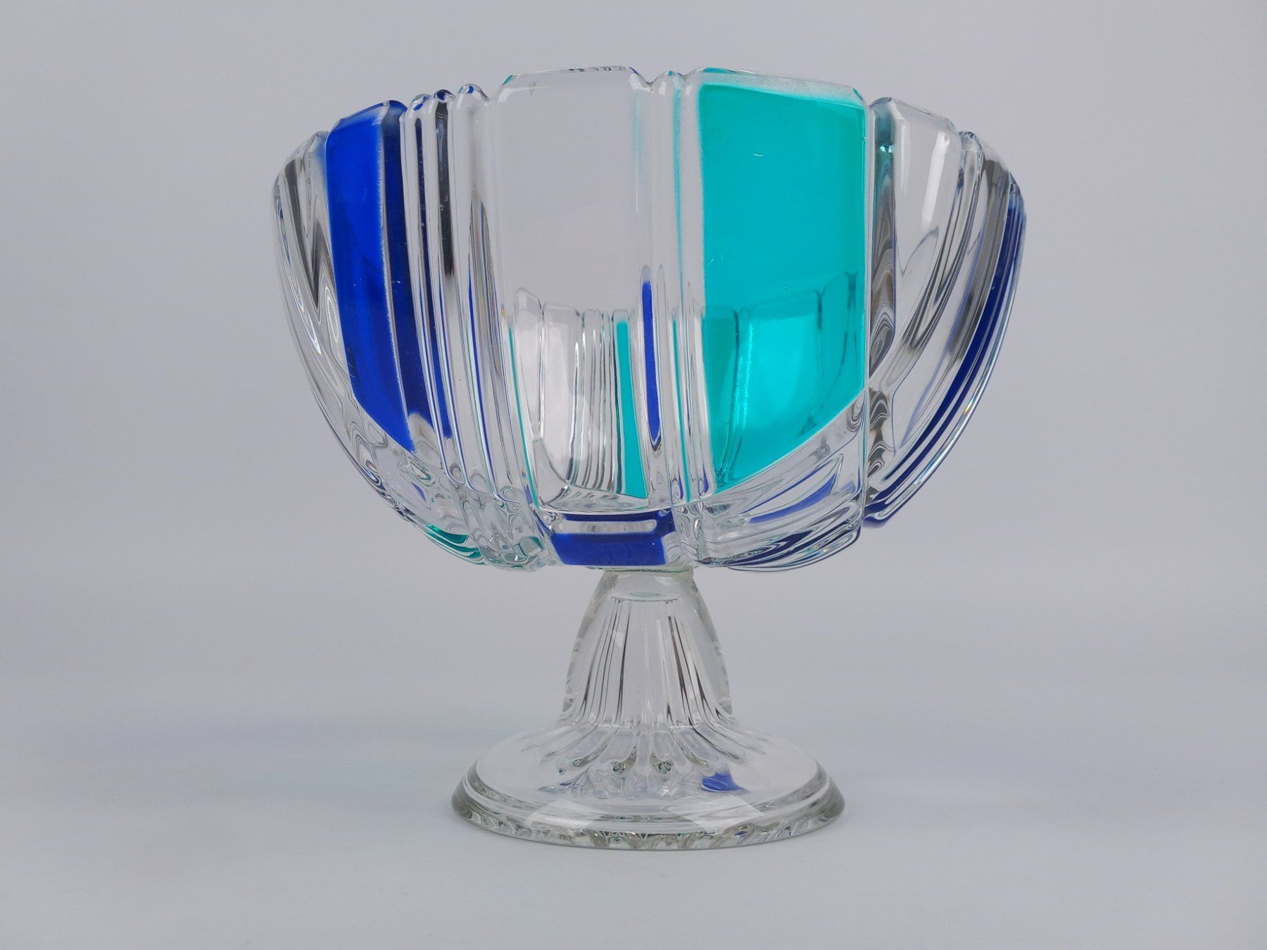 Schalen: Fussschale aus Glas strukturiert – Gebraucht aus Suhr von Restwert_Suhr 2