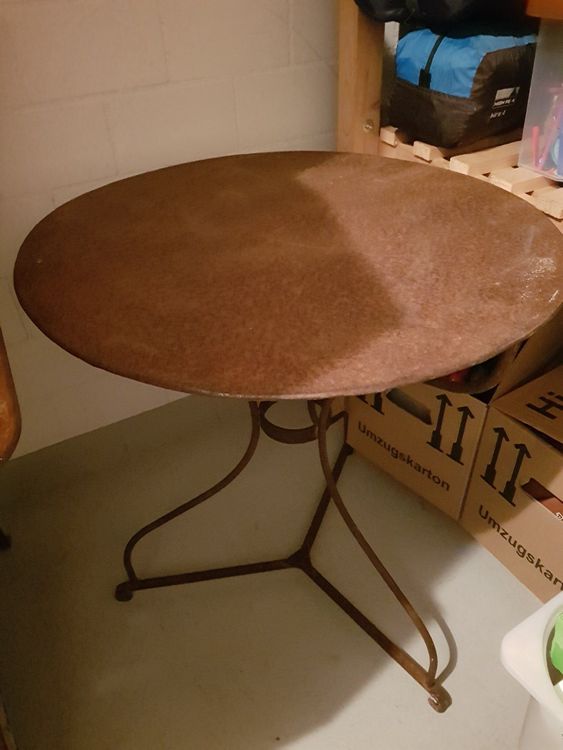 Gartentisch antik Metall/Eisen rund Kaufen auf Ricardo