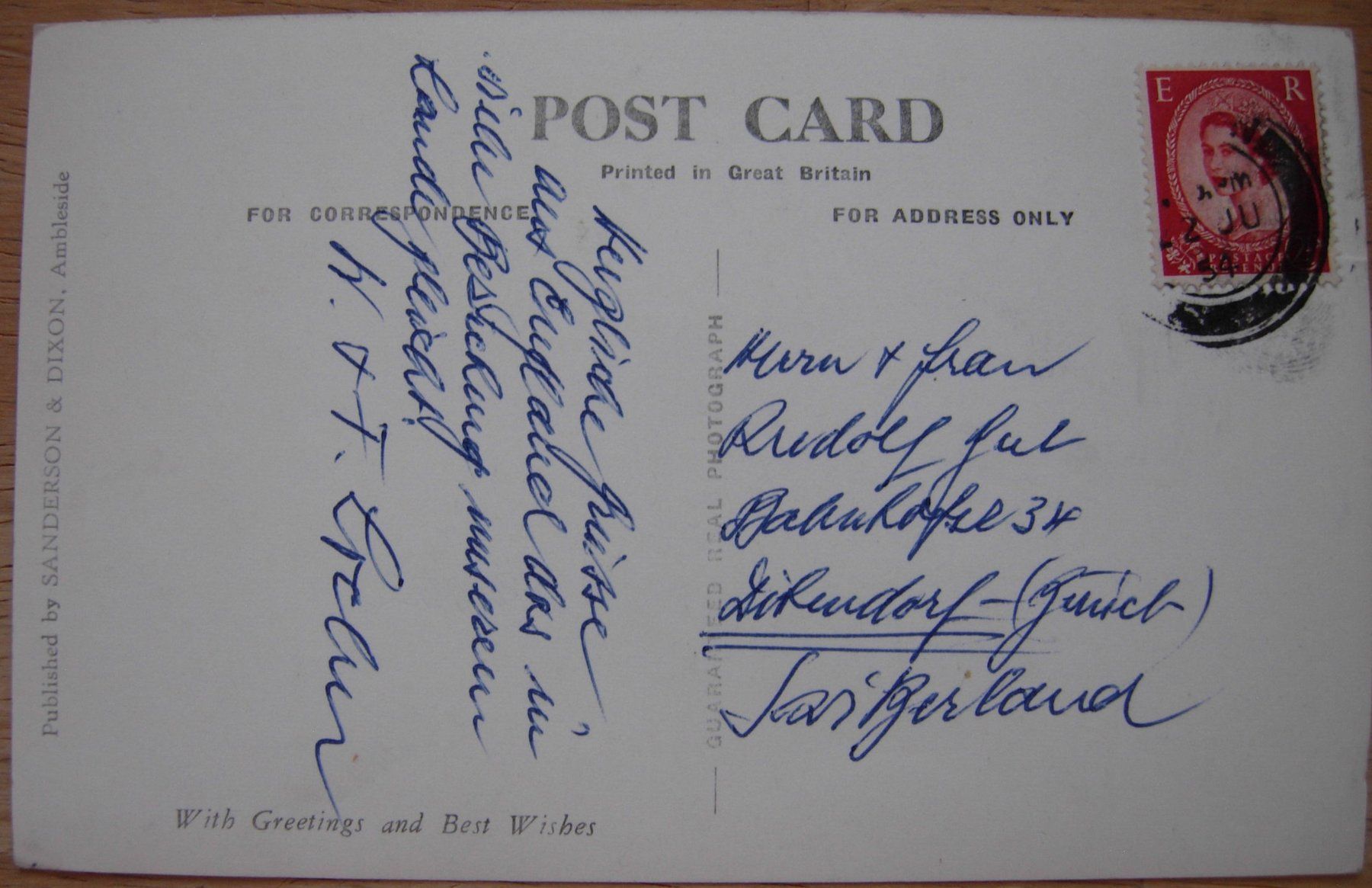 Cartoline postali: AK - Bowness and Windermere Lake from Post Knott, UK – Usato da Dübendorf venduto da rumpumpel 3