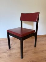 Stuhl Holz schwarz mit roter Polsterung, 4Stk