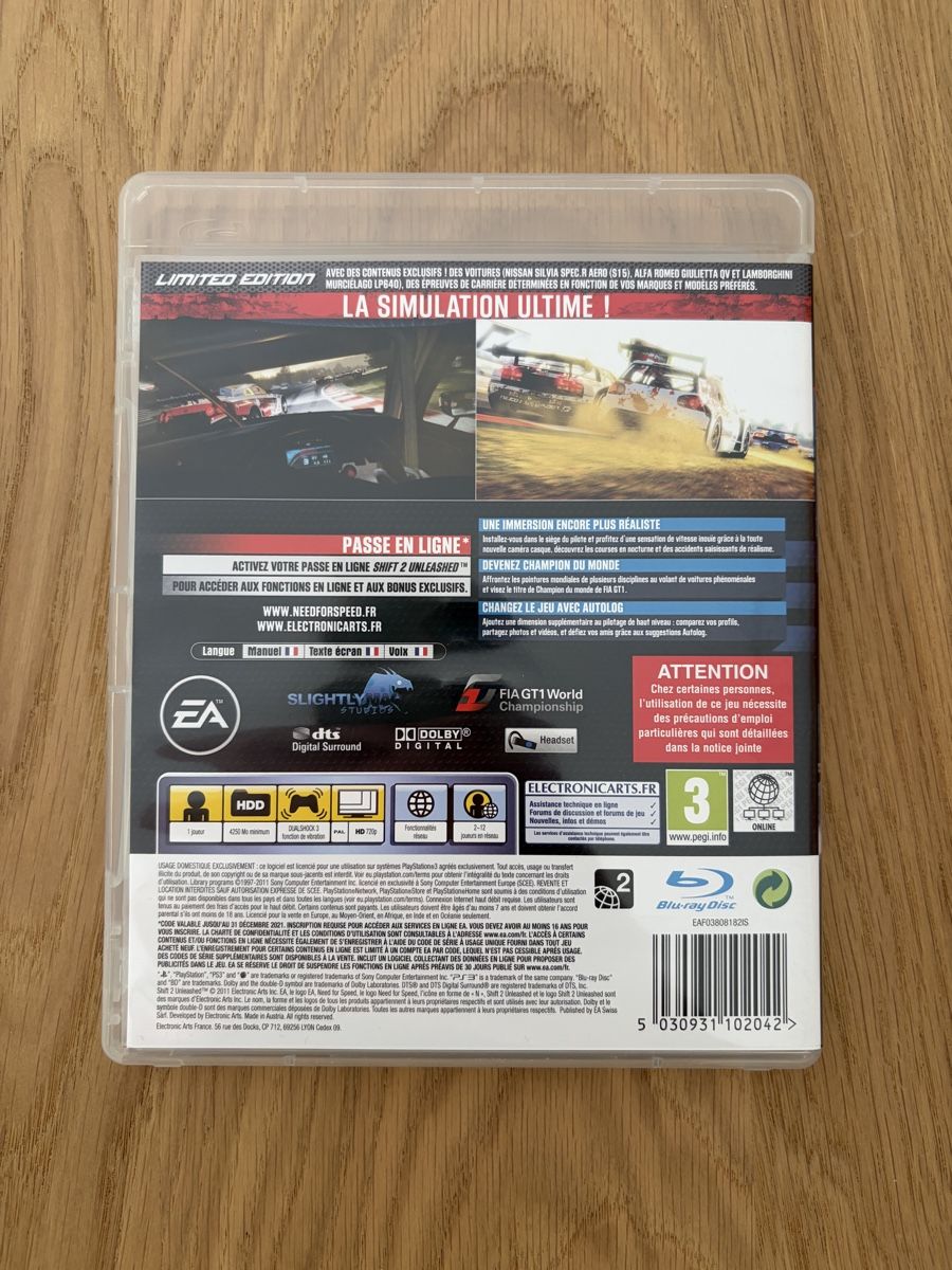 Sony Jeux: Shift 2: Unleashed Limited Edition - Playstation 3 PS3 – D'occasion à Pully par FunkyGames 1