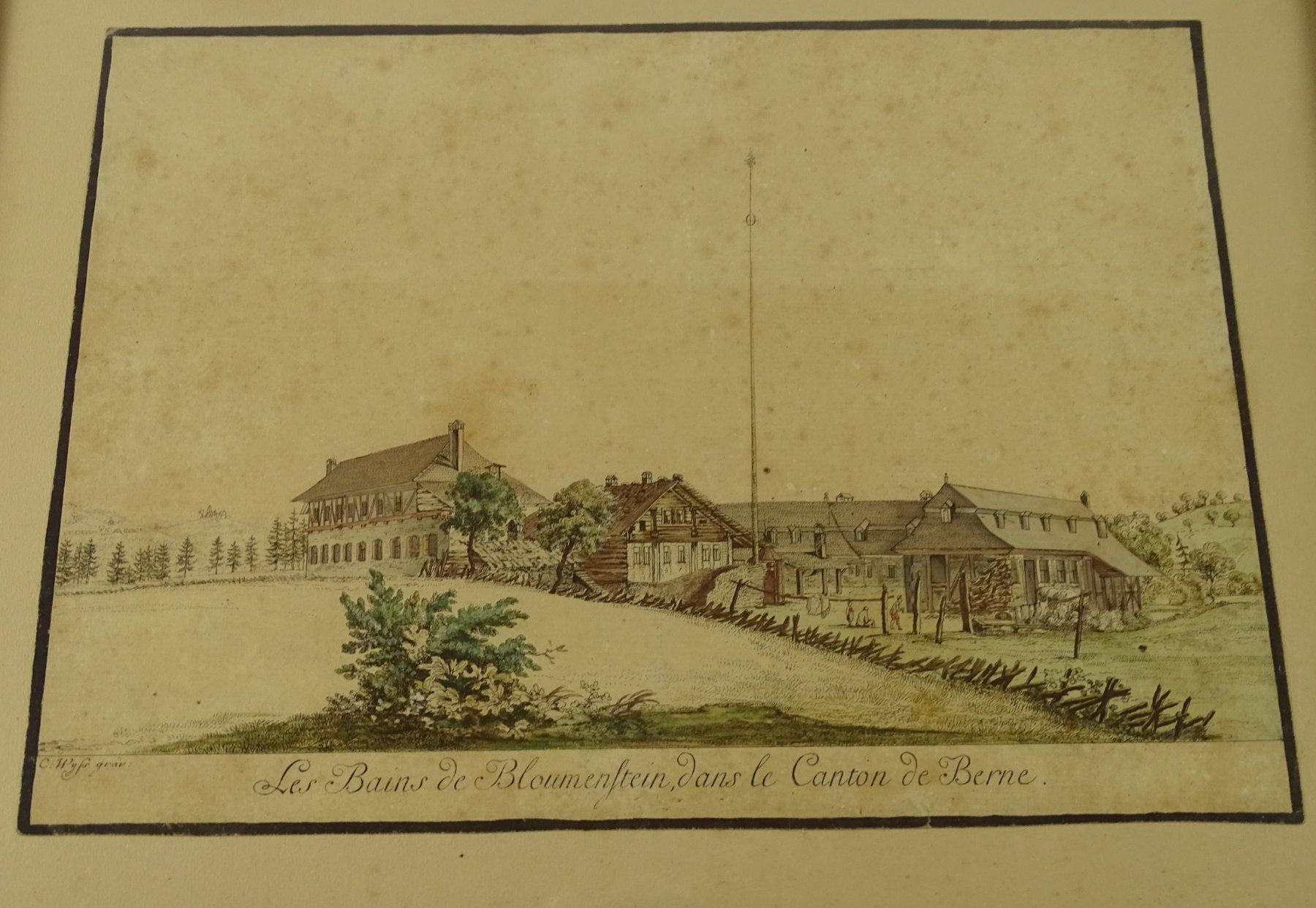 Stiche: BLUMENSTEIN, UMRISSRADIERUNG UM 1790 – Gebraucht aus Grüningen von Kartensammler 1