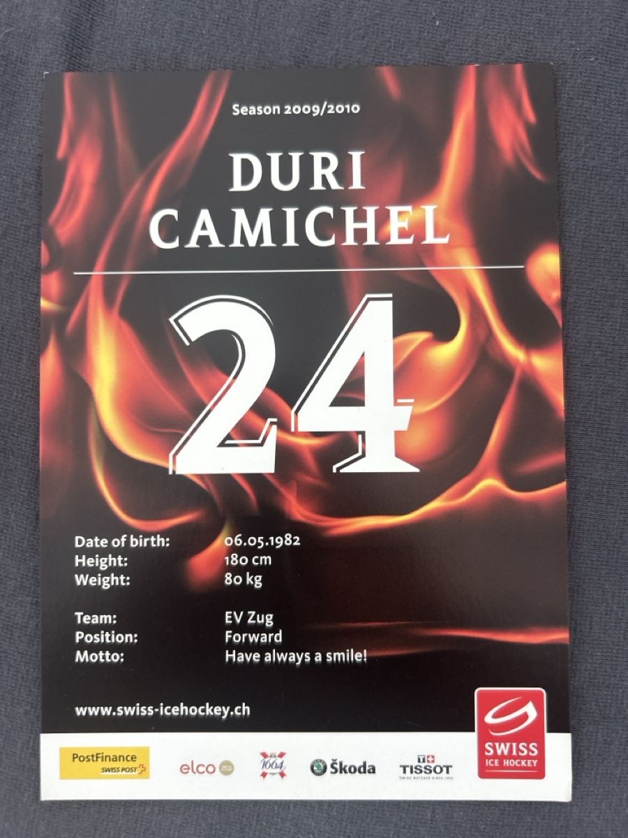 Autografi: Autogrammkarte Duri Camichel Nati Saison 2009/2010 – Usato da Langnau im Emmental venduto da Iriss 1