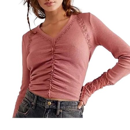 NEU Free People Thermo Shirt mit Spitzen S zu Nile Odd Molly