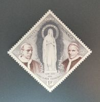 Monaco Briefmarke Statue Massabielle mit 2 Päpsten, 1958 **