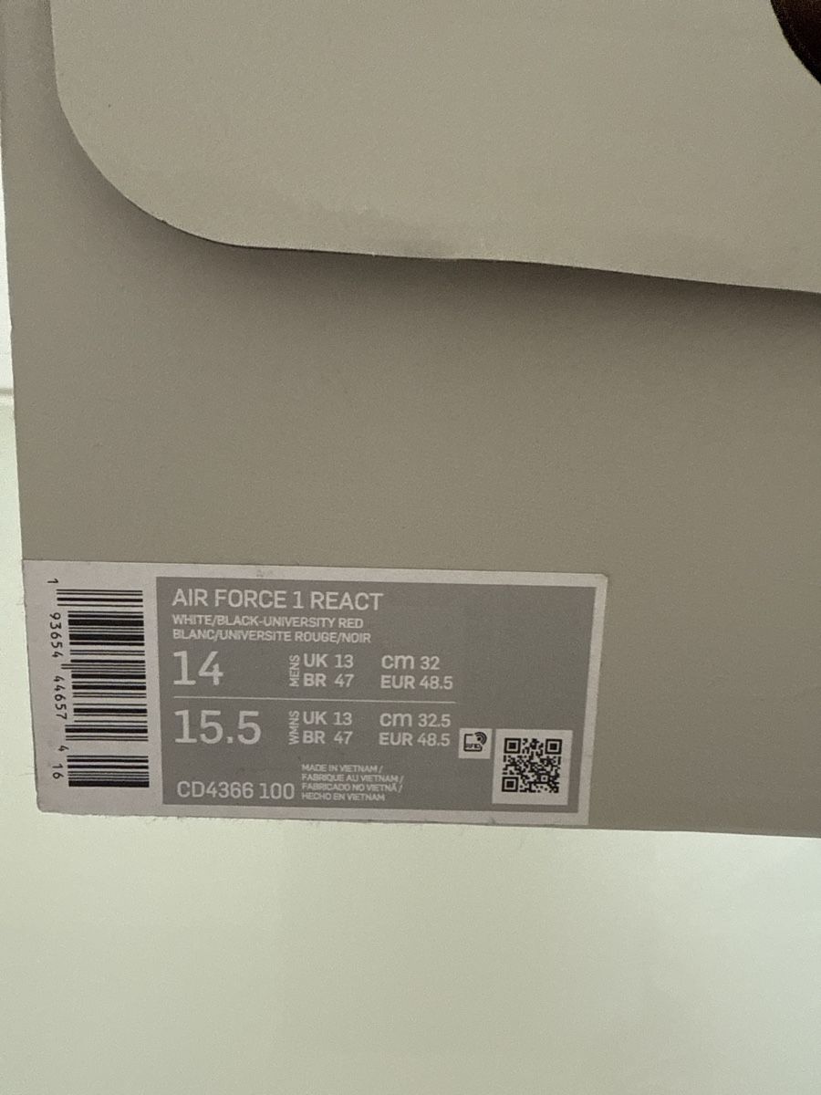 Nike Scarpe da uomo: Air Force 1 React Grösse 48.5 – Nuovo (secondo la descrizione) da Winterthur venduto da Apple_verkauf 2
