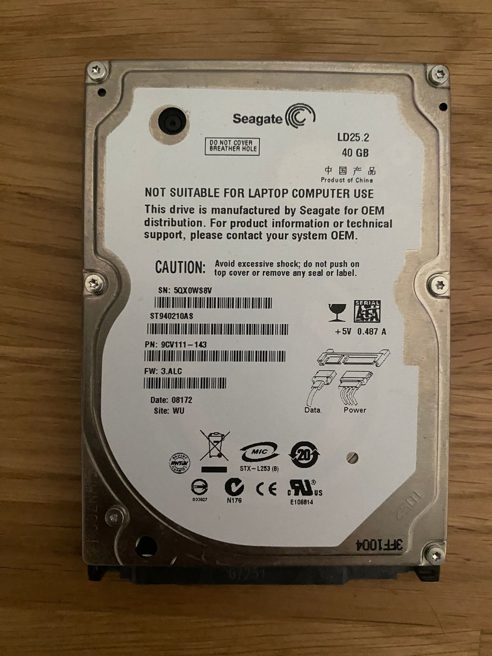 Seagate Harddisks: Seagate Hard disk (2.5'' - 40 GB) – Gebraucht aus Vogorno von dlwlsns