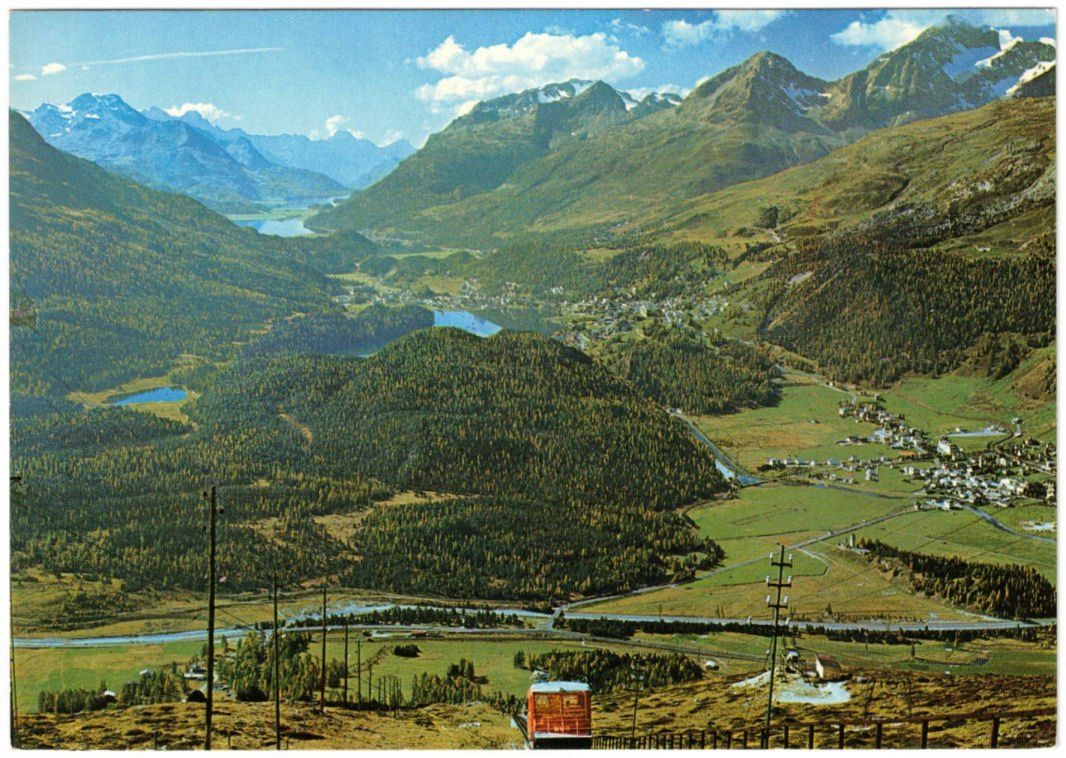 Cartoline postali: St. Moritz - Standseilbahn Muottas Muragl – Usato da Binningen venduto da Mountainrider