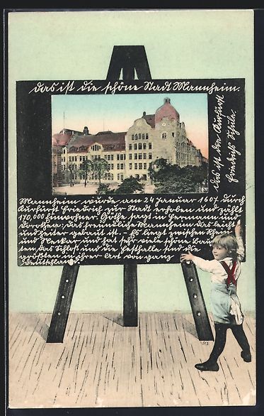 Cartoline postali: Schultafel-AK Mannheim, Kurfürst Friedr – Usato da Berlin venduto da bartko-reher