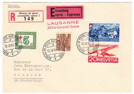 Lettre R. de Lausanne BPA A358 pour Seuzach le 10.IX.45