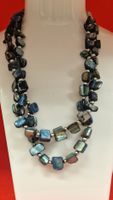 Elegante Halskette mit blauem Stein-Design, neuwertig
