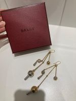 Original Bally Ohrringe Gold Silber Steine mit Box neuwertig
