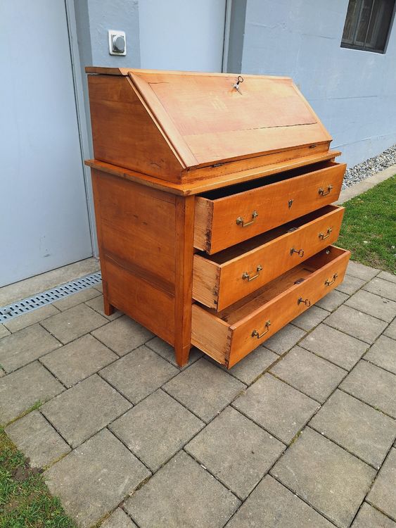 Antiker Biedermeier Sekretär Schreibkommde Kirschbaum 1880er (Gebraucht ...