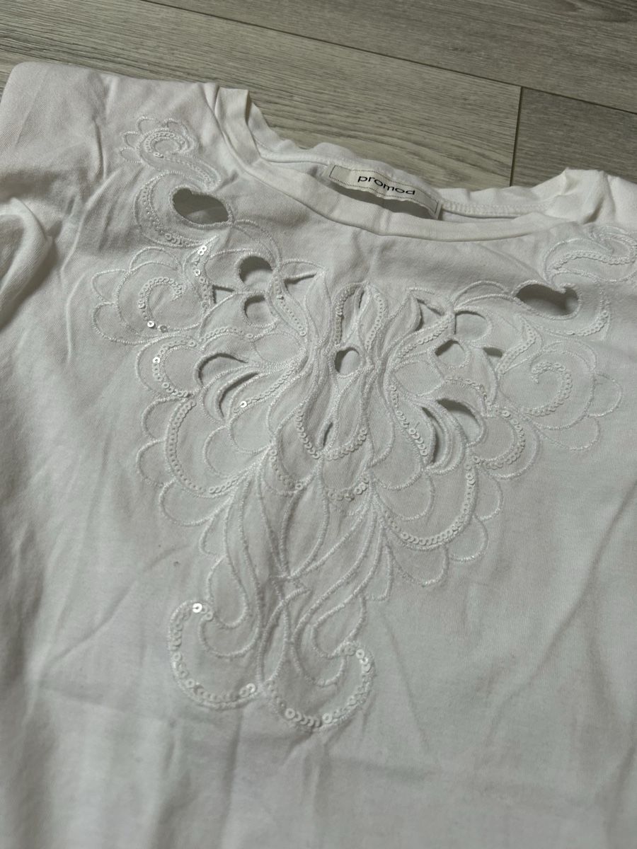 Promod T-shirt: T-shirt Promod blanc – Usato da Genève venduto da and_k79x 1