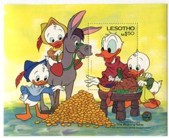Block "Walt Disney. Donald Duck". Lesotho