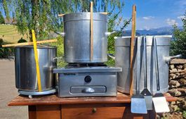 3 Gastropfannen mit Gasrechaud