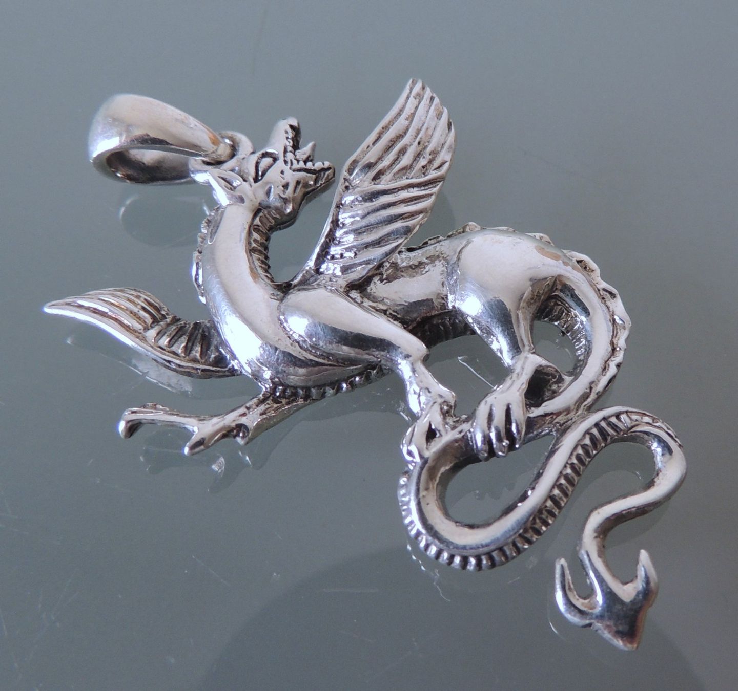 Ciondoli: Silber 925 Anhänger 45 mm Drache – Nuovo (secondo la descrizione) da Waldenburg venduto da schaller707 1
