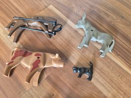 Playmobil Tiere Kuh Esel Katze