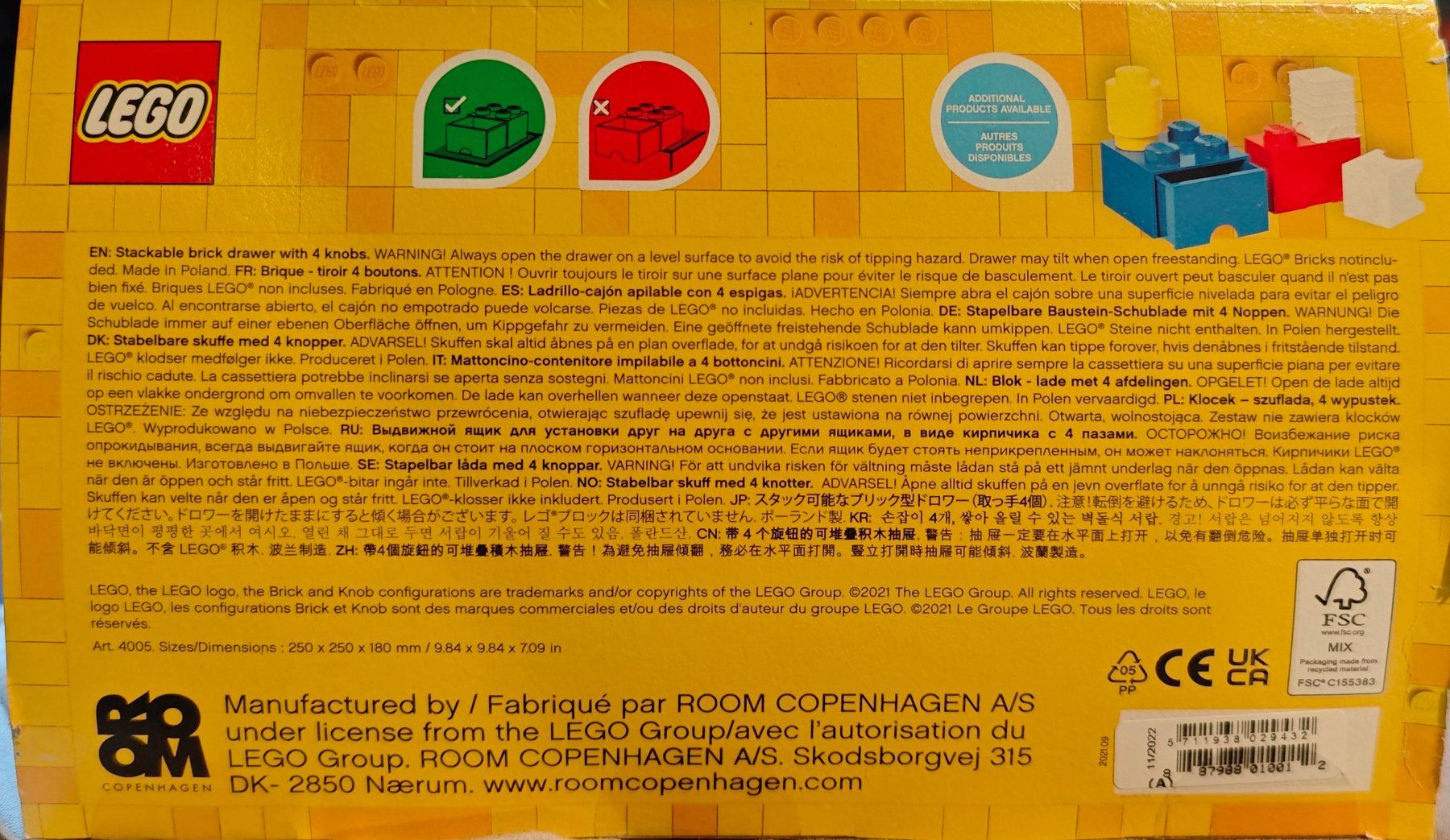 Lego Kit di costruzioni: Lego, 4 stud Bright Yellow Storage Brick Drawer, Neu&OVP – Nuovo e nell'imballaggio originale da Pfaffhausen venduto da seppentony 2
