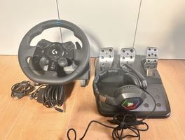 Logitech G923 Lenkrad+Pedale+Headset, Top Zustand, CH
