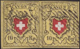 T.13+14 D-RU, Paar-Einheit Rayon II (gelb), vollrandig!