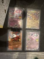 4 Pokemon Sammelkarten Set Sylveon Pikachu in Hüllen