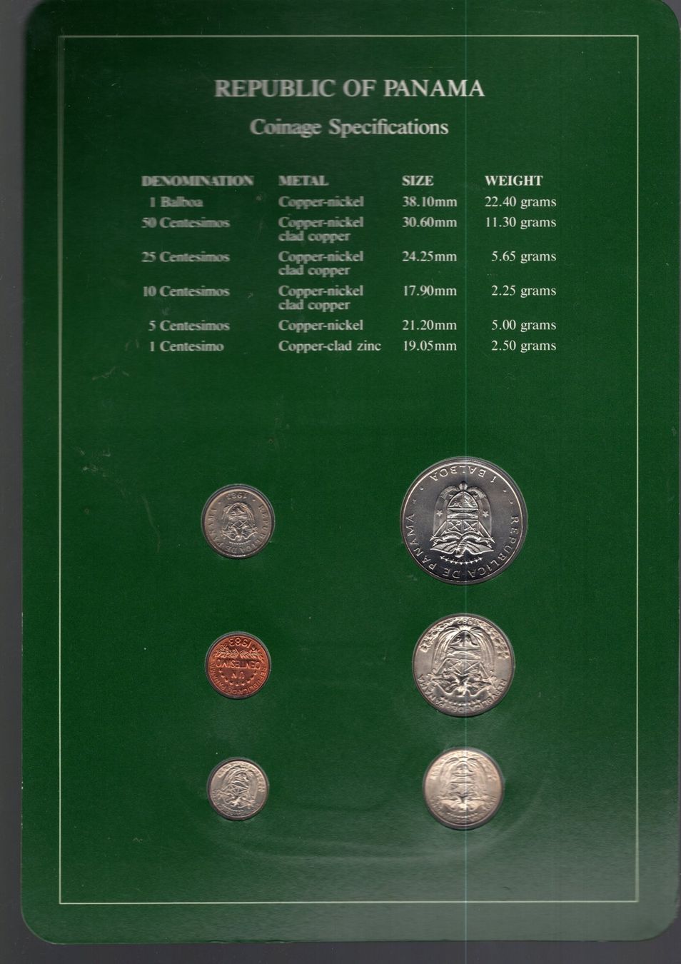 Alle Münzen: Panama coins set UNC – Neu (gemäss Beschreibung) aus Leibstadt von baroc333 1