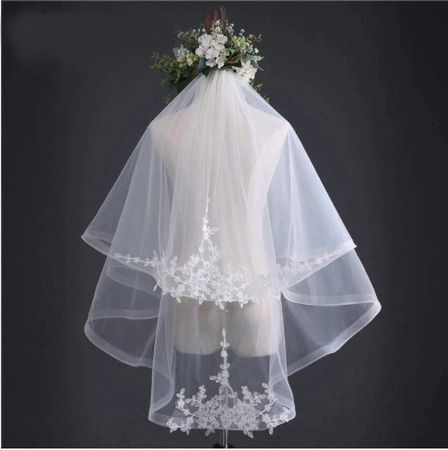 NEUER Braut Schleier Hochzeit Ivory 85 cm mit Kamm - 221293