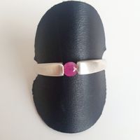 Silberring 925 mit Rubin rosa Stein Gr 20,2 mm