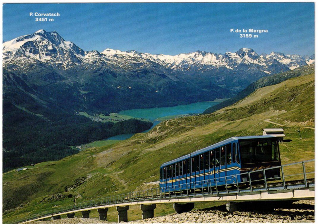 Cartoline postali: St. Moritz - Standseilbahn Corviglia – Usato da Binningen venduto da Mountainrider