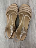 Rieker Sandalen beige Strass Grösse 40 guter Zustand