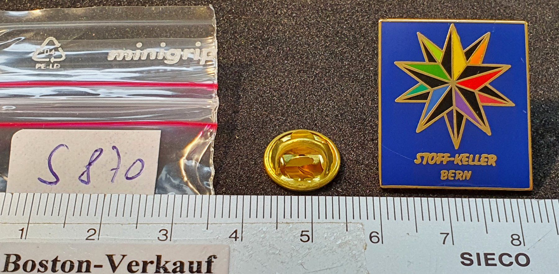 Placchette & Badge: S870 - Pin Stoff - Keller Bern – Usato da Reinach BL venduto da Boston-Verkauf 1
