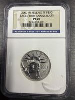 (23)US Platinmünze Eagle 2007 W 1/2 Unze NGC PF70 bewertet