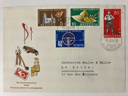 FDC Kat. 320-23, 1955, illustrierter Brief