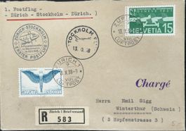 Schöner Schweizer Einschreibebrief von 1944 mit interessante