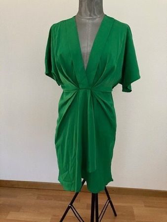 Robe verte, style drapé, taille 38